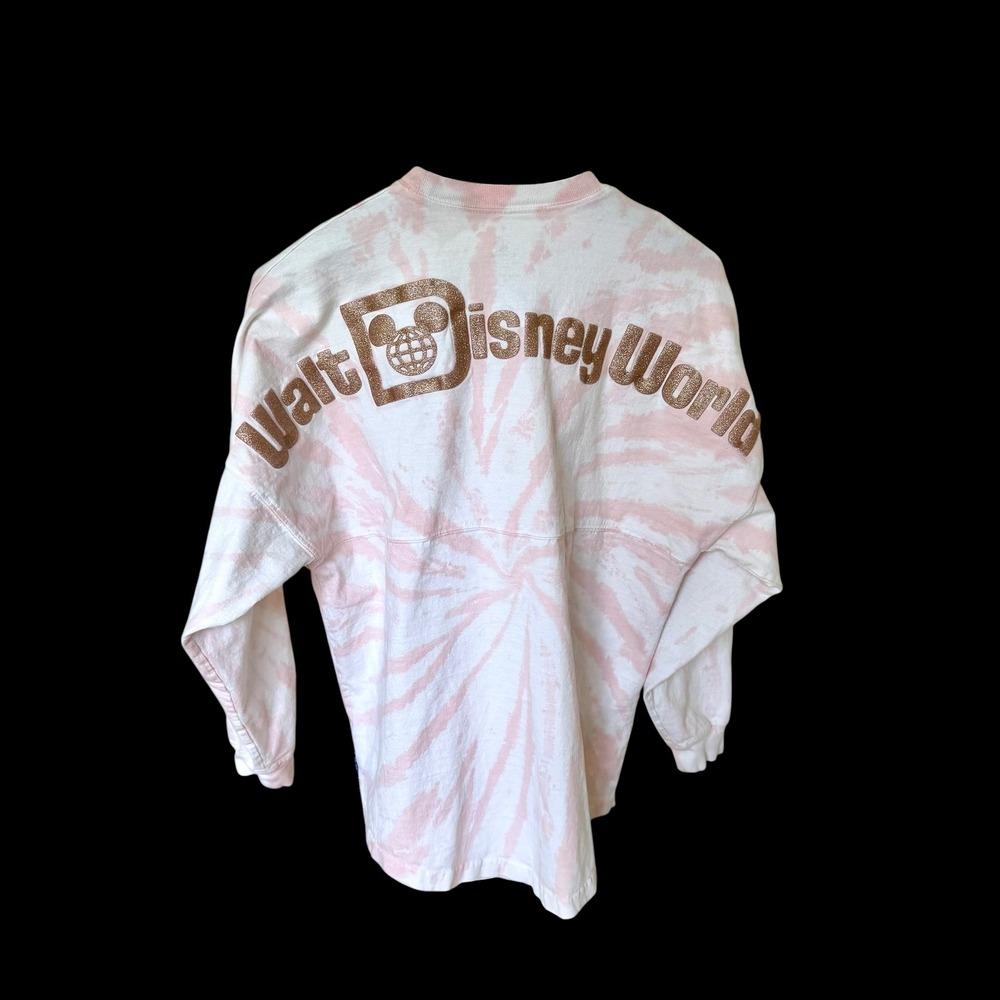 Disney Parks Spirit Jersey Walt Disney World Tie Dye Pink Rose Gold Glitter S